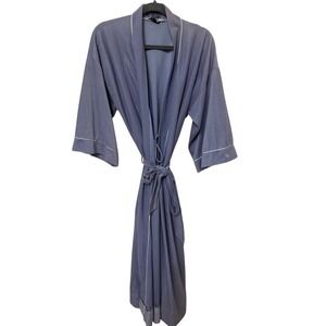 Christian Dior Lounge Wear Mens Vintage Periwinkle Blue‎ Wrap Robe CD Monogram